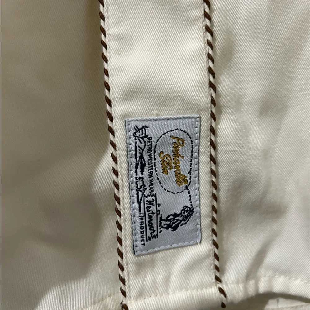 Panhandle Slim Cream and Tan Western Shirt - Picture 5 of 8